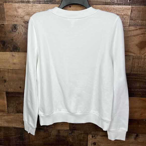 1901 Sweatshirt White New Years Glitter Pop Clink Fizz Silver Gold Bronze Small - Picture 3 of 10